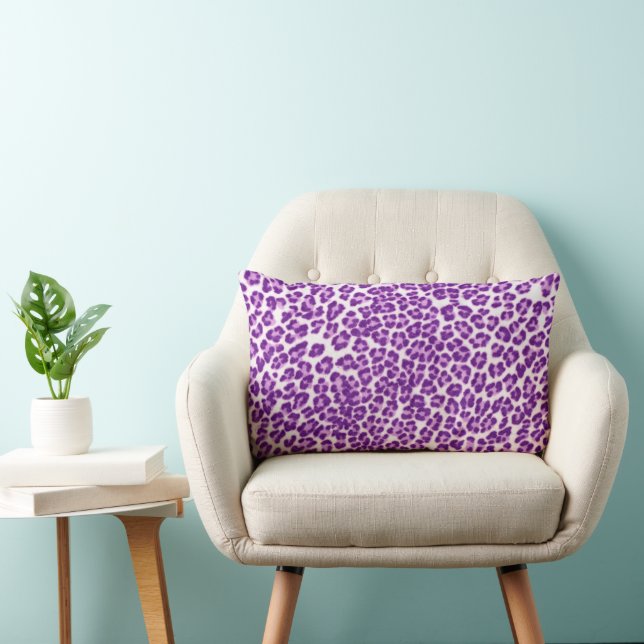 Modern animal printed purple abstract lumbar pillo pillow (Chair)