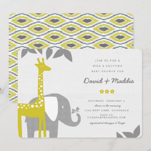 Modern Animal Safari Baby Shower Invitation