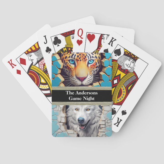 Modern Animals Customizable  Playing Cards (Back)