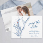 Modern Annapolis Chesapeake Bay Map Wedding Save The Date<br><div class="desc">Help your guests mark their calendars for your Annapolis celebration with our elegant navy blue Chesapeake Bay map save the date. This modern, minimalist design is perfect for your wedding at iconic venues like USNA Wedding Chapel, Chesapeake Bay Beach Club, Historic Inns of Annapolis, Loews Annapolis Hotel, or the picturesque...</div>