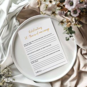 Modern Anniversary 50th wedding party game Card