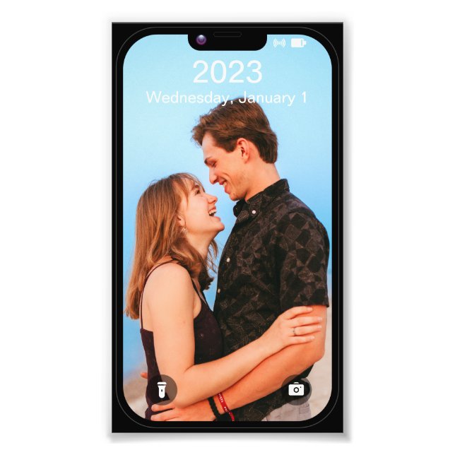 Modern Anniversary Phone Lock Screen Photo Print (Front)