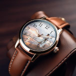 Modern Anniversary Photo Personalized Watch<br><div class="desc">Elegant design with a personalized photo perfect for Christmas gifts,  as a Father's Day gift,  wedding anniversary,  etc.</div>