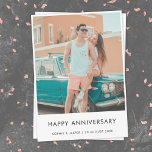 Modern Anniversary | Stylish Minimalist Photo Card<br><div class="desc">Simple, stylish custom photo Happy Anniversary card with modern minimalist typography and a simple white border. The photo and text can easily be personalized for a design as unique as your loved one! The image shown is for illustration purposes only to be replaced with your own photo. The placeholder image...</div>