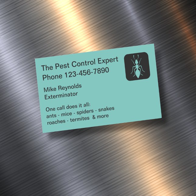 Modern Ant Symbol Pest Control Magnetic Business Card (Creator Uploaded)