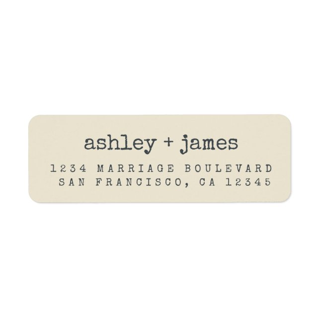 Modern Antique White Wedding Return Address Label (Front)