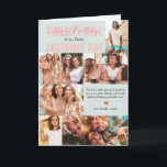 Modern Any Age Birthday | 7 Photo Collage Card<br><div class="desc">Modern colours, fun typography overlays and room for seven photos with a personalized message. All colours and text can be personalized. Remembering your friend on their birthday with a card already shows you care, but if you love them like family, or they truly are your best friend, a custom card...</div>