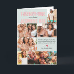 Modern Any Age Birthday | 7 Photo Collage Card<br><div class="desc">Modern colours, fun typography overlays and room for seven photos with a personalized message. All colours and text can be personalized. Remembering your friend on their birthday with a card already shows you care, but if you love them like family, or they truly are your best friend, a custom card...</div>