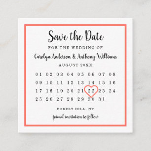 Modern Any Colour Photo Calendar Save The Date Enclosure Card