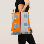Modern Apartment Building with Air Conditioners Tote Bag<br><div class="desc">Carry modern style wherever you go with this eye-catching tote bag featuring a bold apartment building illustration. Designed with clean lines, geometric patterns, and vibrant orange accents, this minimalist cityscape adds a creative urban vibe to your everyday essentials. Perfect for architects, designers, students, or anyone who loves contemporary design, this...</div>