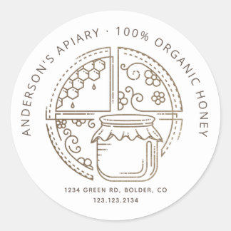 modern apiary honey jar label