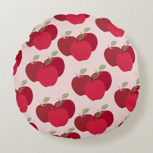 Modern Apple Print Decorative Round Pillow