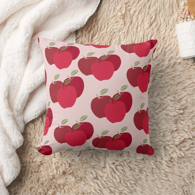 Modern Apple Print Decorative Throw Pillow (Blanket)
