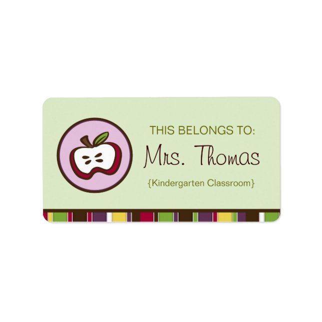 Modern Apple Teacher Label (Front)