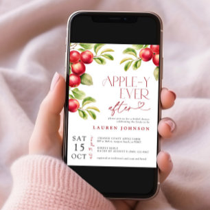 Modern Appley Ever After Apple Bridal Shower Invitation