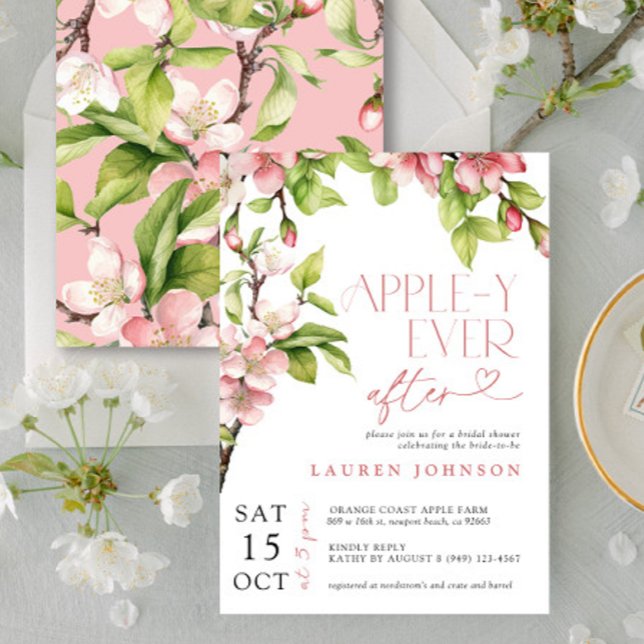Modern Appley Ever After Spring Bridal Shower Invitation (Creator Uploaded)