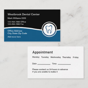 Modern Appointment Dentist Business Cards