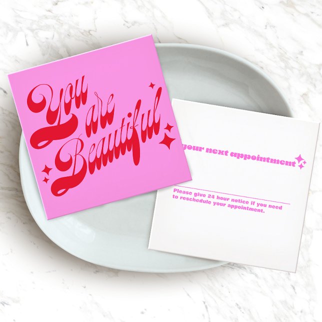 Modern Appointment Reminder,  Pink Stars Card (Creator Uploaded)