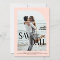 Modern, Apricot Photo-Save the Date