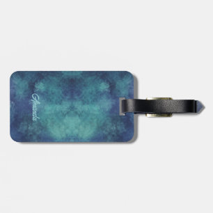 Modern Aqua and Purple Abstract Luggage Tag