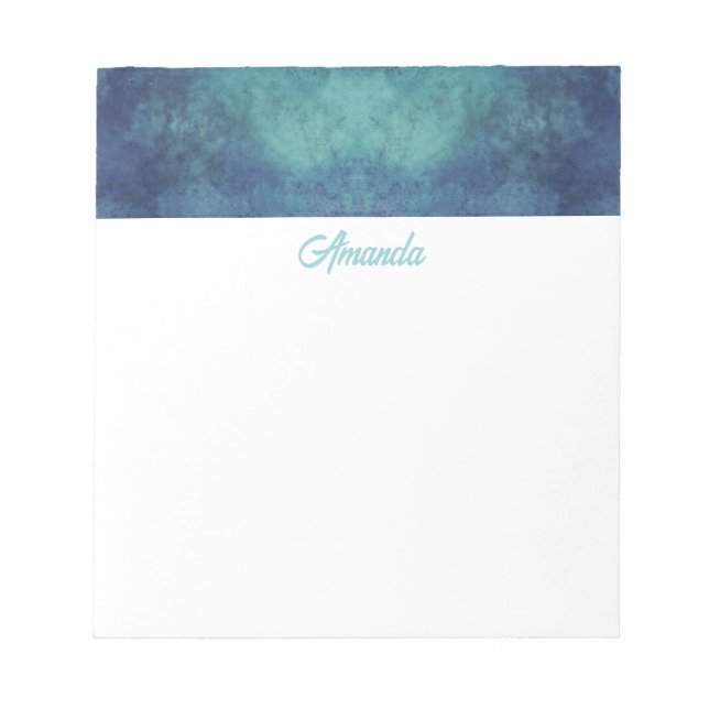 Modern Aqua and Purple Abstract Notepad (Front)
