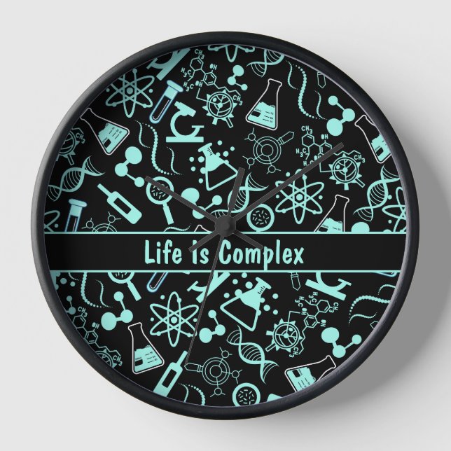 modern aqua blue biochemistry life is complex  clock (Front)