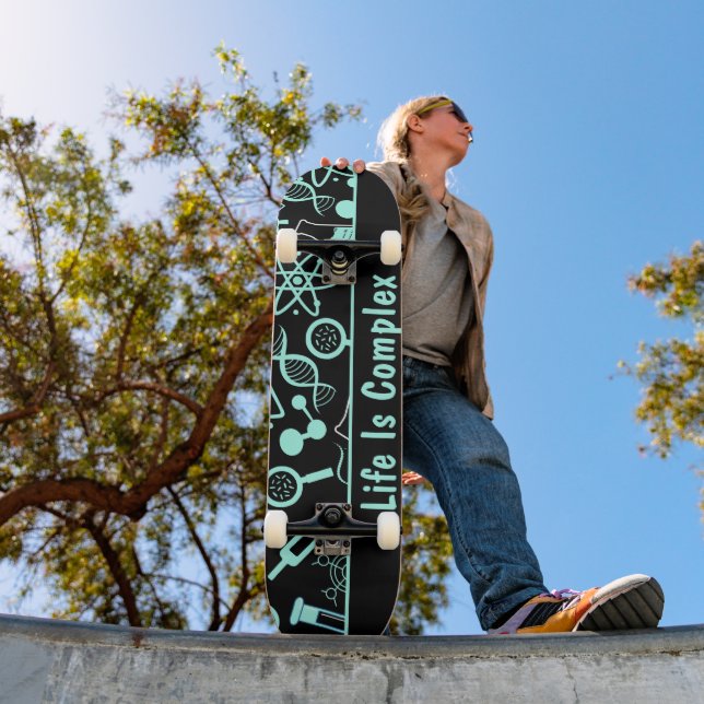modern aqua blue biochemistry life is complex  skateboard (Outdoor 1)