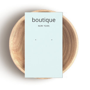 Modern Aqua Blue  Long Earring Display Card