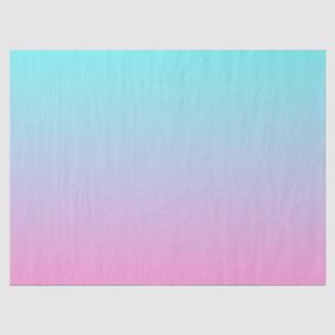 Modern Aqua Blue Pink Gradient Ombre Tissue Paper