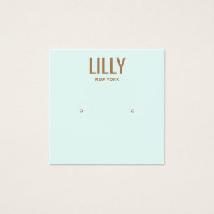 Modern Aqua Blue Stud Earring Display Card