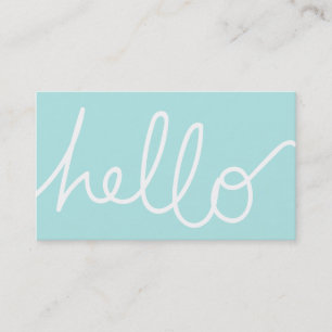 Modern Aqua Lattice Hello Professional Business Card
