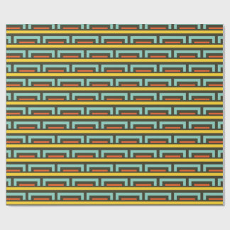 Modern Aqua & Mustard Geometric Wrapping Paper