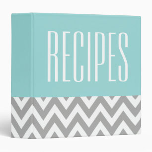 Modern Aqua Recipe Binder
