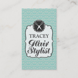 Modern Aqua Scales Hair Stylist Appointment Cards