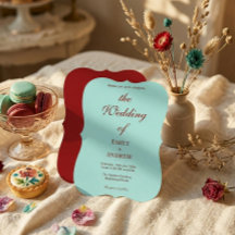 Modern Aqua Teal & Deep Burgundy Wedding