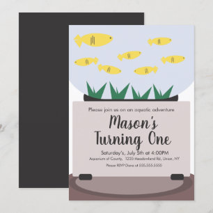 Modern Aquarium Fish Tank Birthday Invitation