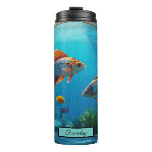 Modern Aquarium Fish Tank Customized Name  Thermal Tumbler