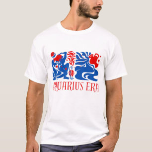 Modern Aquarius Zodiac Typography T-Shirt