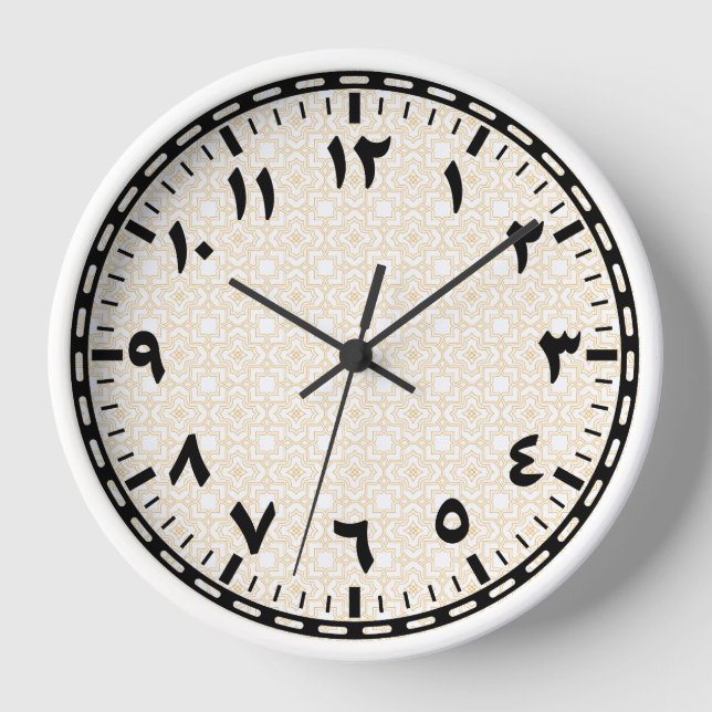 Modern Arabesque Arabic Home Decor Clock (Front)