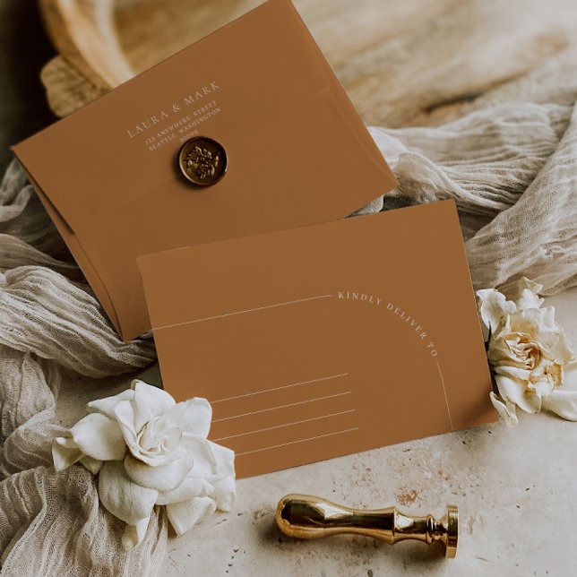 Modern Arch Brunt Orange Wedding Envelope (Modern Arch Brunt Orange Wedding Envelope)