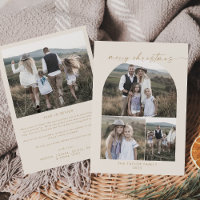 Modern Arch | Cream Photo Collage Family Christmas