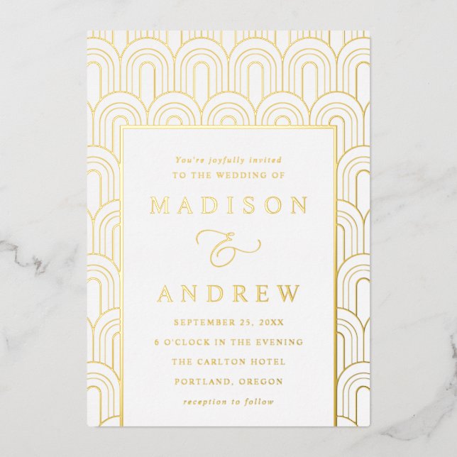 Modern Arch Deco Wedding (Front)