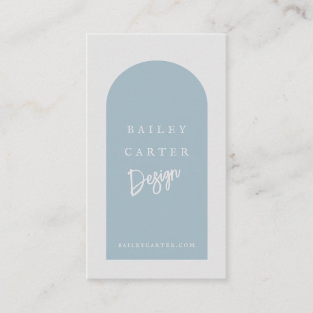 Modern Arch Designer Dusty Blue Business Card (Front)