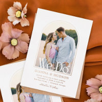 Modern Arch FOIL Simple Wedding Photo Invitation