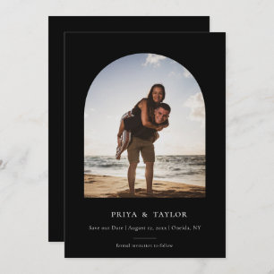Modern Arch Frame Flat Save The Date Photo Card