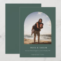 Modern Arch Frame Flat Save The Date Photo Card