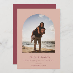 Modern Arch Frame Flat Save The Date Photo Card