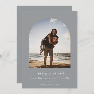 Modern Arch Frame Flat Save The Date Photo Card