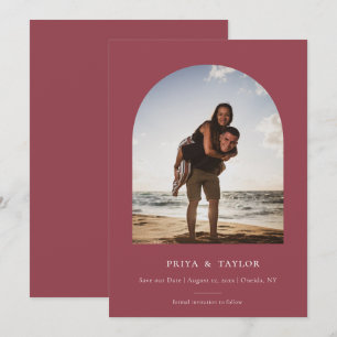 Modern Arch Frame Flat Save The Date Photo Card