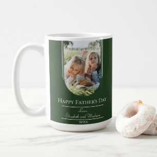 Modern Arch Frame Photo Father's Day Emerald Coffee Mug